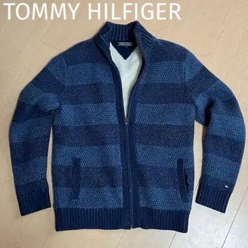 TOMMY HILFIGER 네이비 집업 니트 자켓 [ L ]