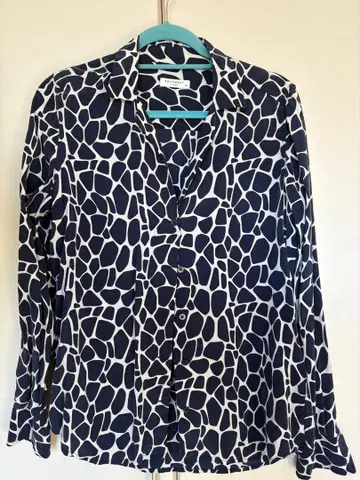 EQUIPMENT 지라프 패턴 긴팔 silk 셔츠 S/P