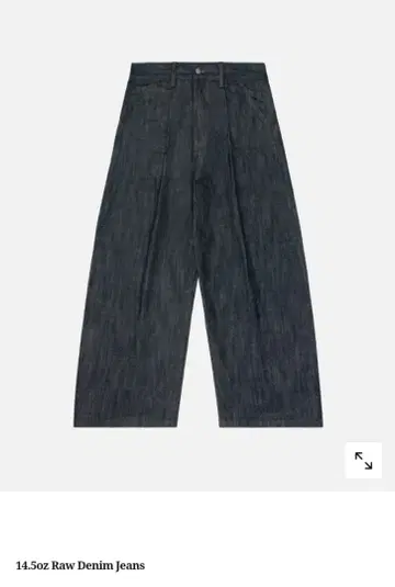 14oz Raw Denim 와이드 레그 청바지 배기진 인디고