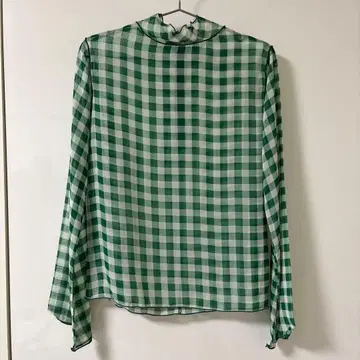 poppy 깅엄 체크 시스루 상의