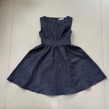 titty&co 플라워 자수 A라인 네이비 원피스