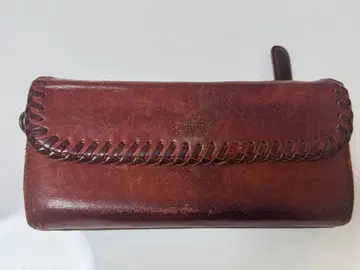 CORSO 가죽 장지갑 브라운 뜨개질 디자인