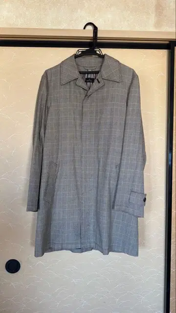 Paul smith 그레이 체크 무늬 스텐카라 코트