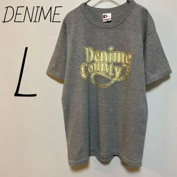 DENIME 드님 프린트T셔츠 반팔 크루넥 L 그레이