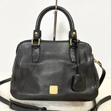 MCM MCM 2way 숄더백 핸드백 가죽 로고 플레이트