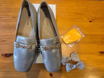 실버 플랫슈즈 골드 체인