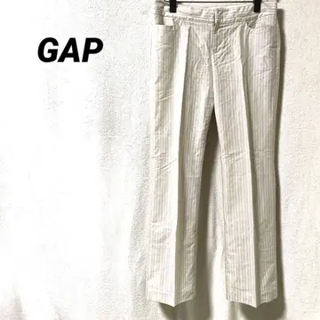 3745K 갭 스트라이프 패턴 슬랙스 팬츠 베이지 XL 깔끔한