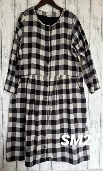 새상품급 사만사 모스모스 sm2 체크 무늬 긴팔 원피스