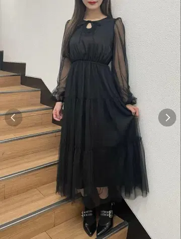 EATME 데콜테 티어드 원피스