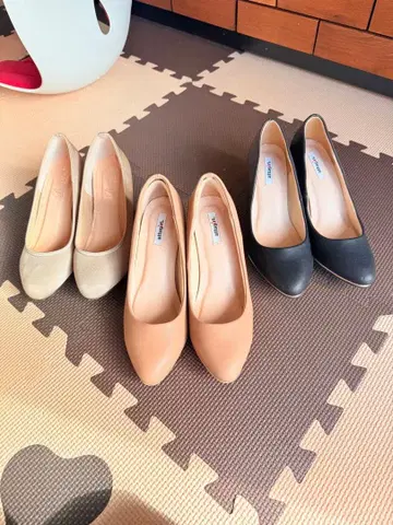 베이지 스틸레토 힐 3켤레 세트