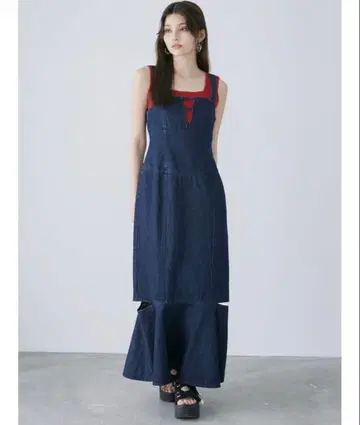 MURUA 데님 오버롤 스커트