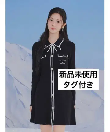 LILY BROWN x MARY QUANT 비쥬 버튼 미니 니트 원피스