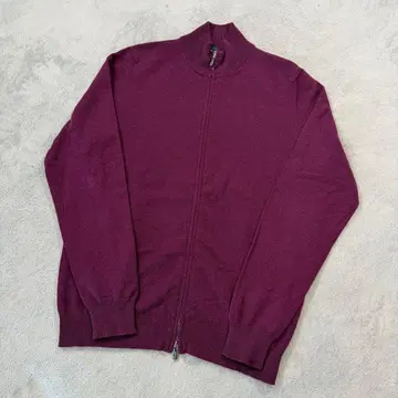 돌모어 캐시미어 혼방 드라이버즈 니트 48 사이즈 퍼플 보르도