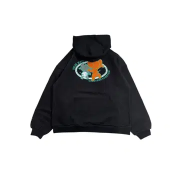 새상품 TOM&JERRY 톰 제리 풀오버 후드티 후디 블랙 L