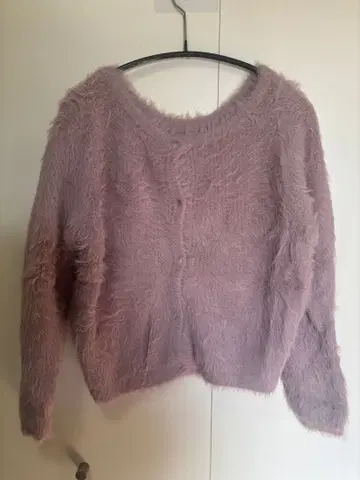 RESEXXY 핑크 샤기 니트 가디건