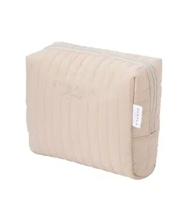 SUKALA 스트라이프 퀼트 파우치 LAVA 베이지