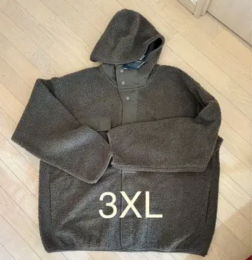 새상품 GU 엔지니어드 가먼츠 보아 플리스 스냅 후드티 3XL