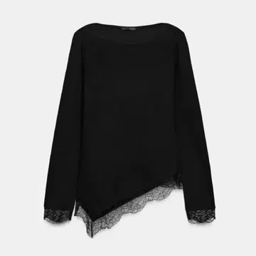 ZARA 소프트 레이스 상의 S 사이즈 블랙