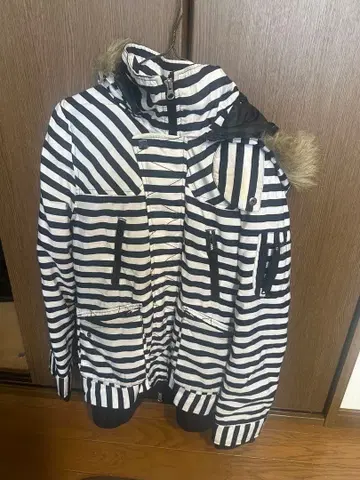 스트라이프 디자인의 여성용 자켓