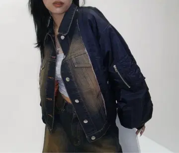 who's who gallery 도킹 데미지 블루종 새상품 네이비