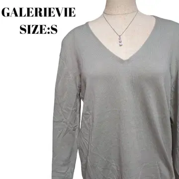 [ 성인 여성 ] GALERIE VIE 고급 실크 코튼 V넥 상의 S
