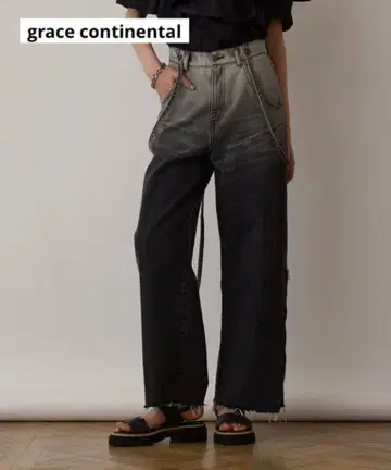 [ 새상품 ] grace continental 서스펜더 지퍼 데님 팬츠