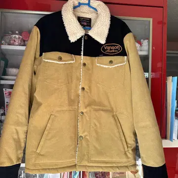 vanson 플리스 자켓 XL 베이지 블랙