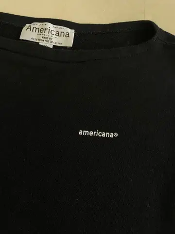 Americana 블랙 맨투맨 트레이닝복 보트넥 블랙