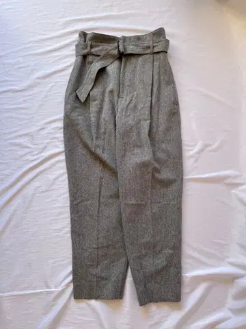 스픽 앤 스팬 울 벨트 테이퍼드 팬츠