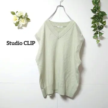 스튜디오 클립 니트 베스트 슬리브리스 니트 프리