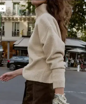 미사용 새상품 ZARA 소프트 하이넥 니트 스웨터 베이지