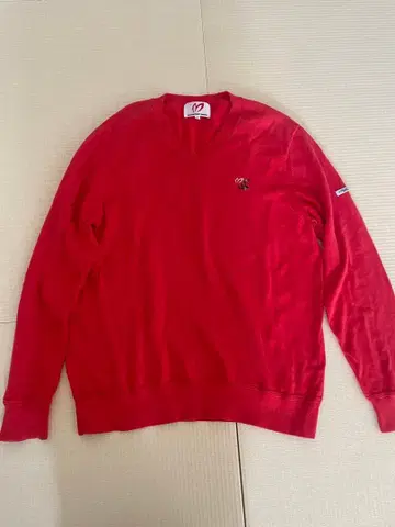 MASTER BUNNY EDITION 빨간색 V넥 스웨터