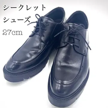 남성용 키높이 신발 통굽 8cm 블랙 인조 가죽 블랙