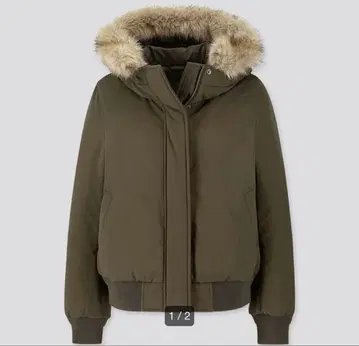 유니클로 패디드 후데트 리브 블루종 M 사이즈