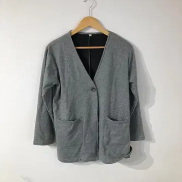 TOPVALU 그레이 노카라 자켓 2 포켓 (M)