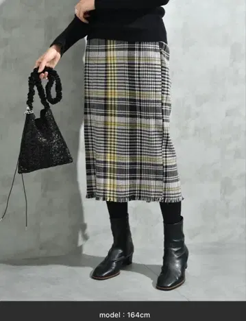 INTER PLANET 빅 체크 스커트