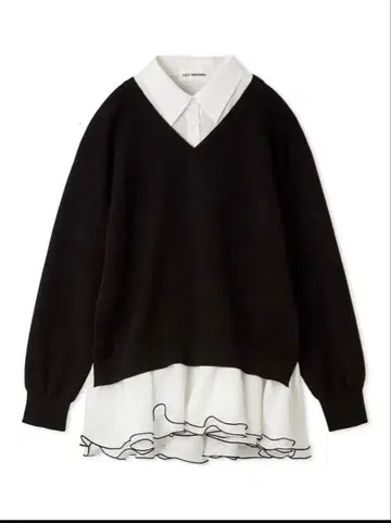 LILYBROWN 셔츠 도킹 프릴 미니 원피스