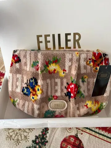 FEILER 파우치 베이지 하이디 패턴