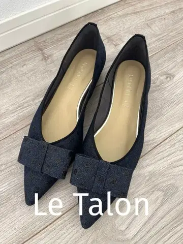 미사용 Le Talon 리본 플랫 펌프스 25.5