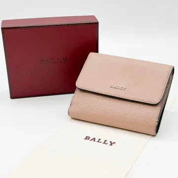 새상품급 발리 BALLY 컴팩트 접이식 지갑 핑크 베이지