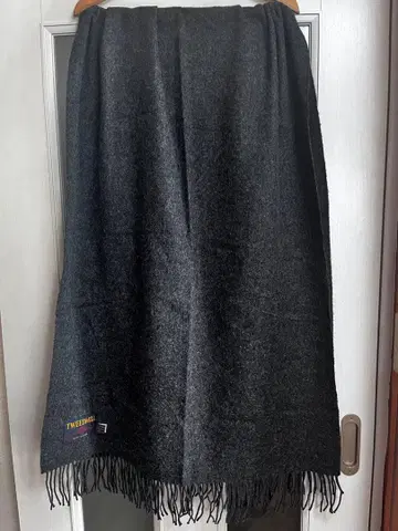 새상품급 TWEEDMILL 트위드 울 100% 스톨 차콜