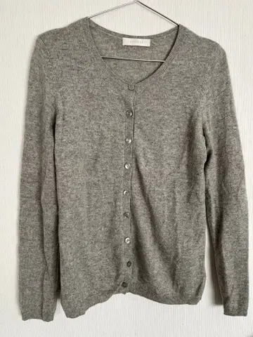 UNIQLO 캐시미어 100% 그레이 긴팔 가디건 M