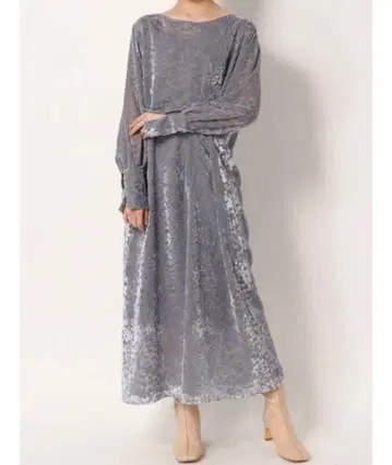 ELENDEEK 원피스 벨로아 시스루 이너 포함