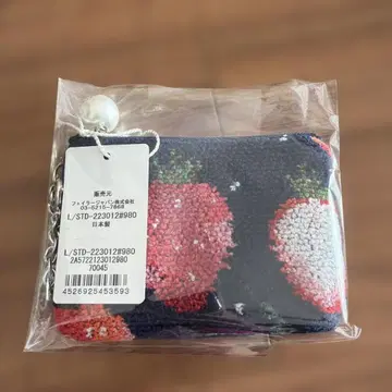 페이러 스트로베리 도트 키&카드 파우치