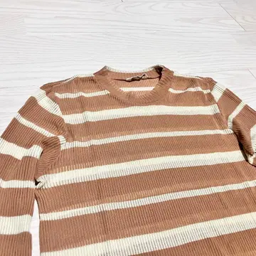 AURALEE 시어 보더 롱 슬리브 티셔츠 보더 리브 일본제