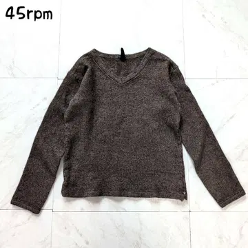 45rpm V넥 긴팔 니트 스웨터 울 혼방
