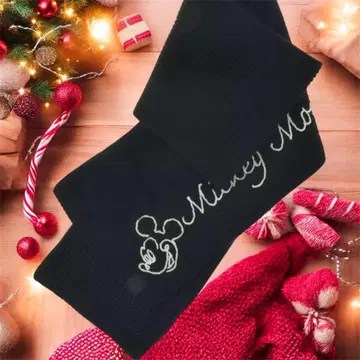 Disney Store 미키 니트 머플러 블랙 새상품 당일 발송
