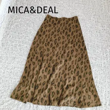 MICA&DEAL 레오파드 무늬 플레어 롱 스커트 프리 사이즈