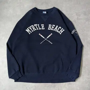 러셀 애슬레틱 맨투맨 구제 의류 80s USA제 XL 네이비 17264