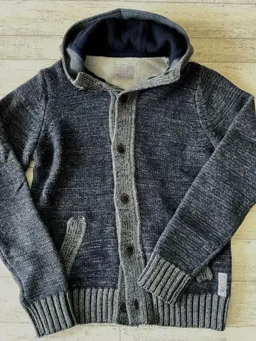 REPLAY 후드 부착 그레이 가디건